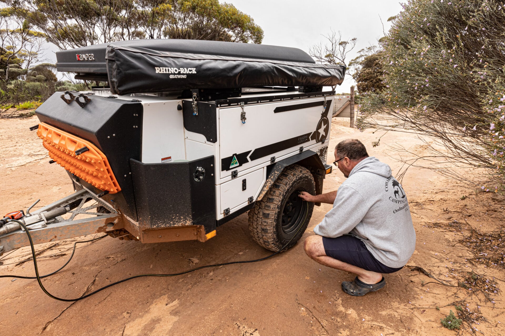 Tackling a wet Googs Track in South Australia