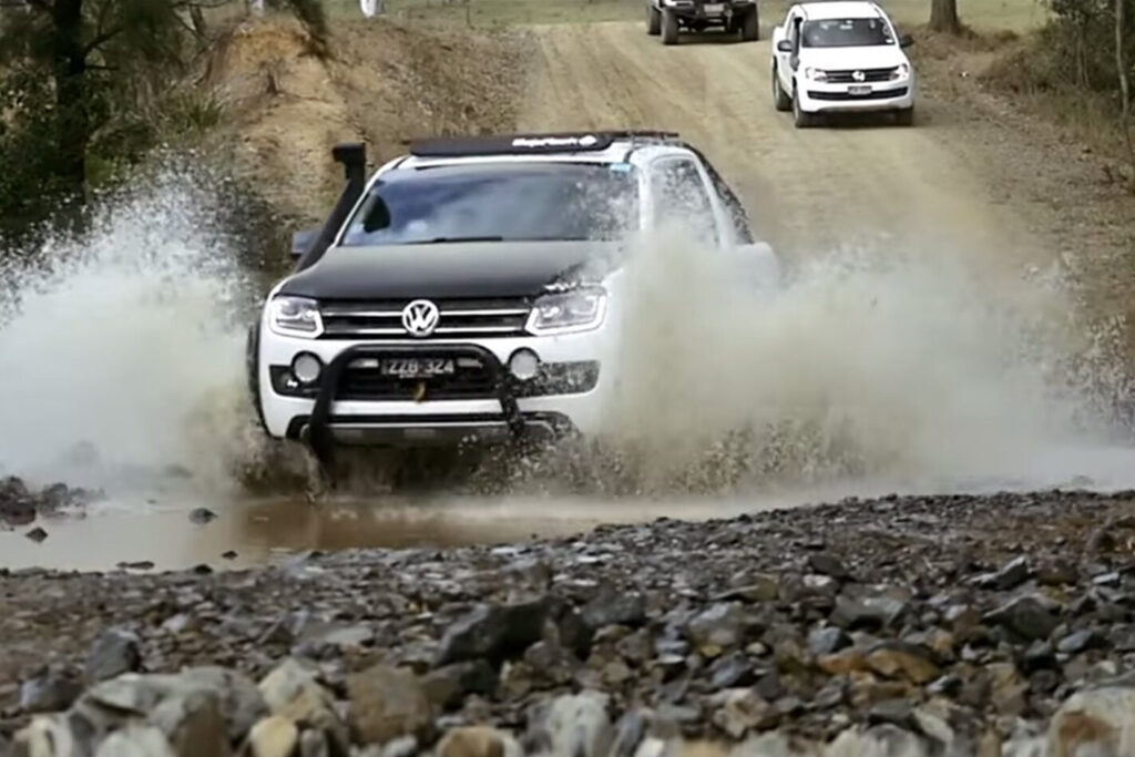 Modified Amaroks charge Land Cruiser Mountain Park
