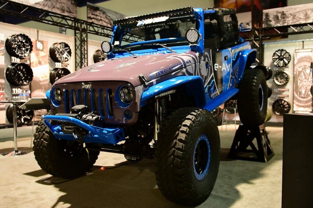 All-electric Jeep JK Wrangler at SEMA