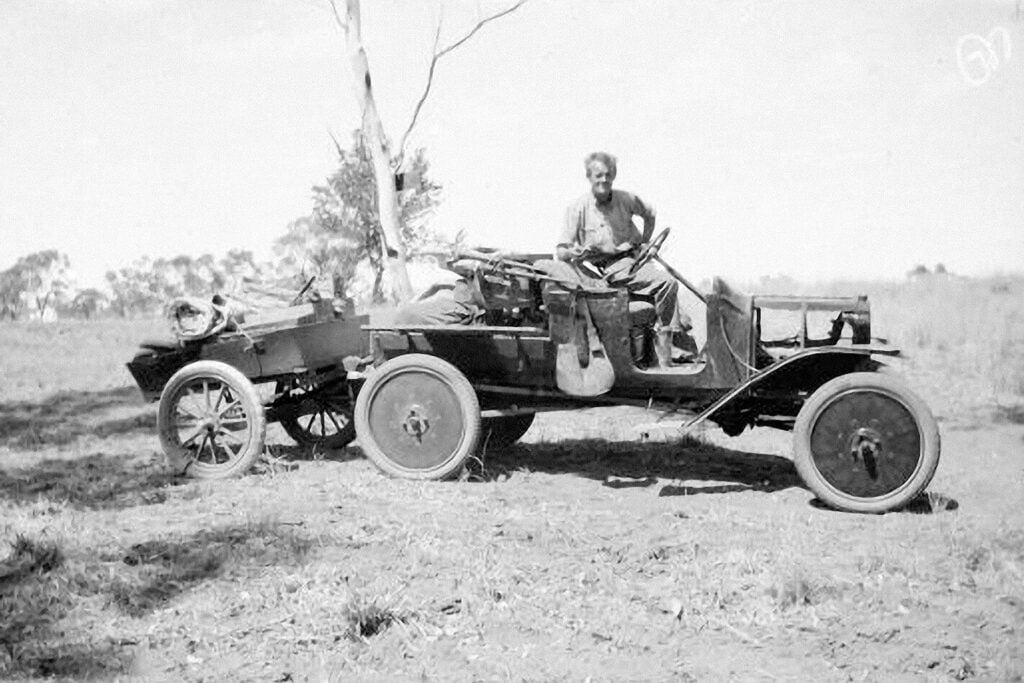 Michael Terry on his first motorised trip in 1923