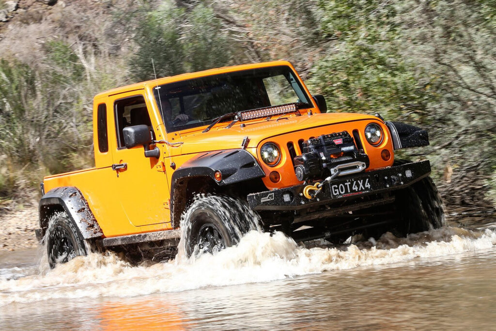 Built on a Jeep Wrangler Rubicon, this 4x4 trade truck has terrific off-road credentials.