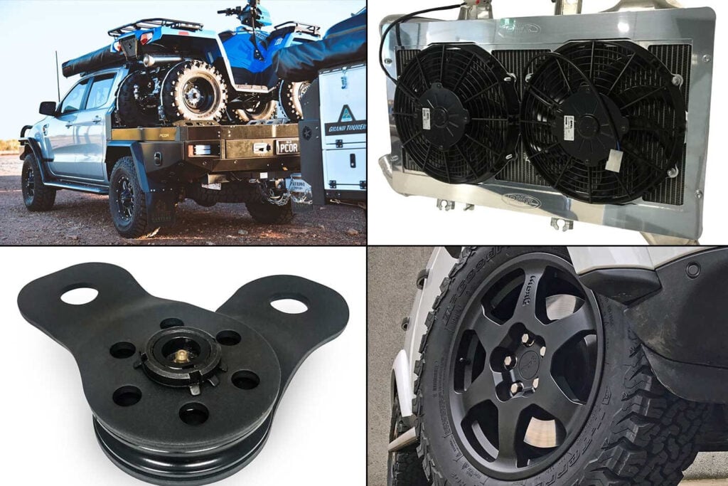 New 4x4 Gear Patriot Campers PCOR tray body Moab wheels PWR intercooler Sherpa snatch block