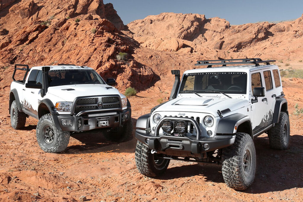 AEV Jeep Wrangler JK350 and RAM Prospector XL