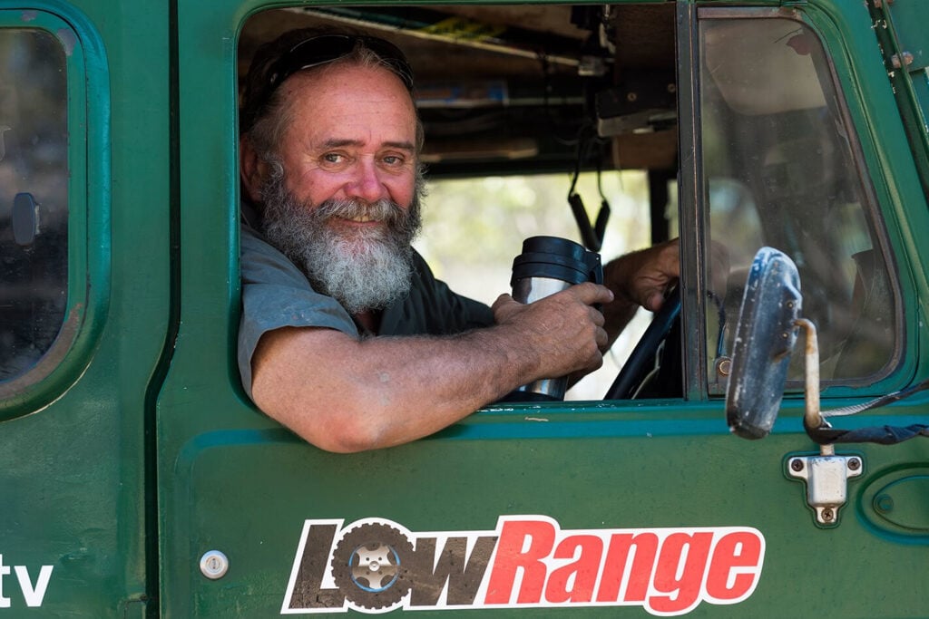 John Rooth gets 'Milo' the Land Cruiser wet