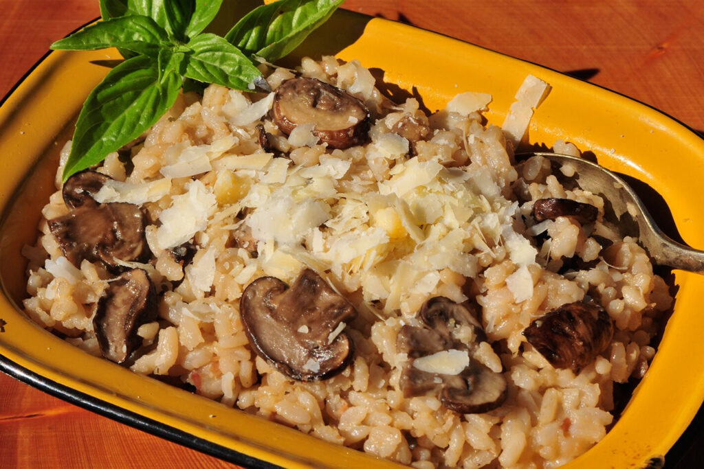 Oven Baked Mushroom and Bacon Risotto