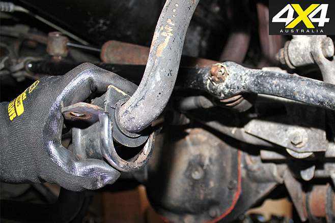 Fitting new sway bar bushing and clamp