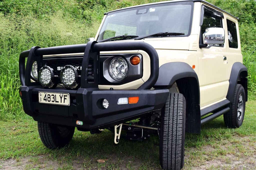 New gear EFS Jimny bullbar TAG tow ball Carbon winch