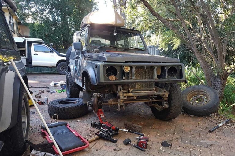 Suzuki Sierra in the 4x4 shed
