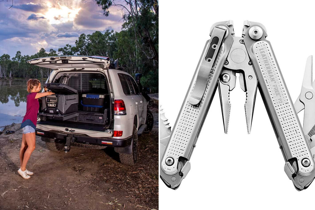 ARB Classic fridge Leatherman Free multi-tool
