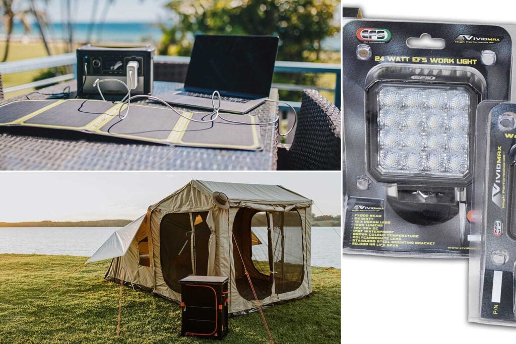 New 4x4 Gear EFS work lights Goal Zero power pack Oztent